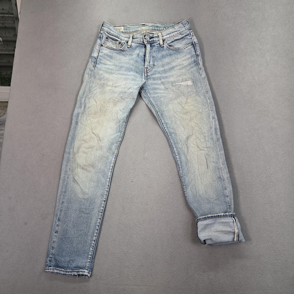 Levis 511 Jeans Mens Light Selvedge Distressed Slim Straight Stretch Fits 28x30